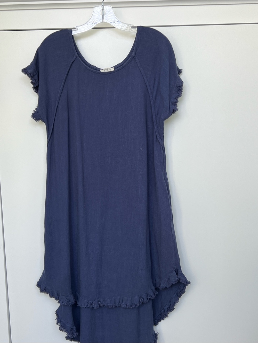 Umgee Women’s Navy Fringe Short Sleeve dress